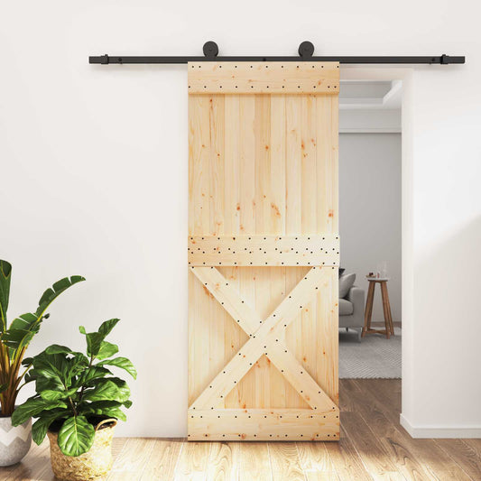 Posuvné Dveře Přirozená A Černá 85 X 210 Cm