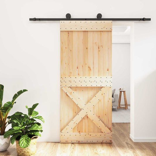 Posuvné Dveře Přirozená A Černá 90 X 210 Cm