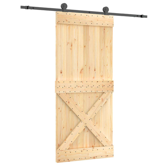 Posuvné Dveře Přirozená A Černá 90 X 210 Cm