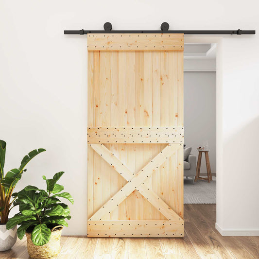 Posuvné Dveře Přirozená A Černá 100 X 210 Cm
