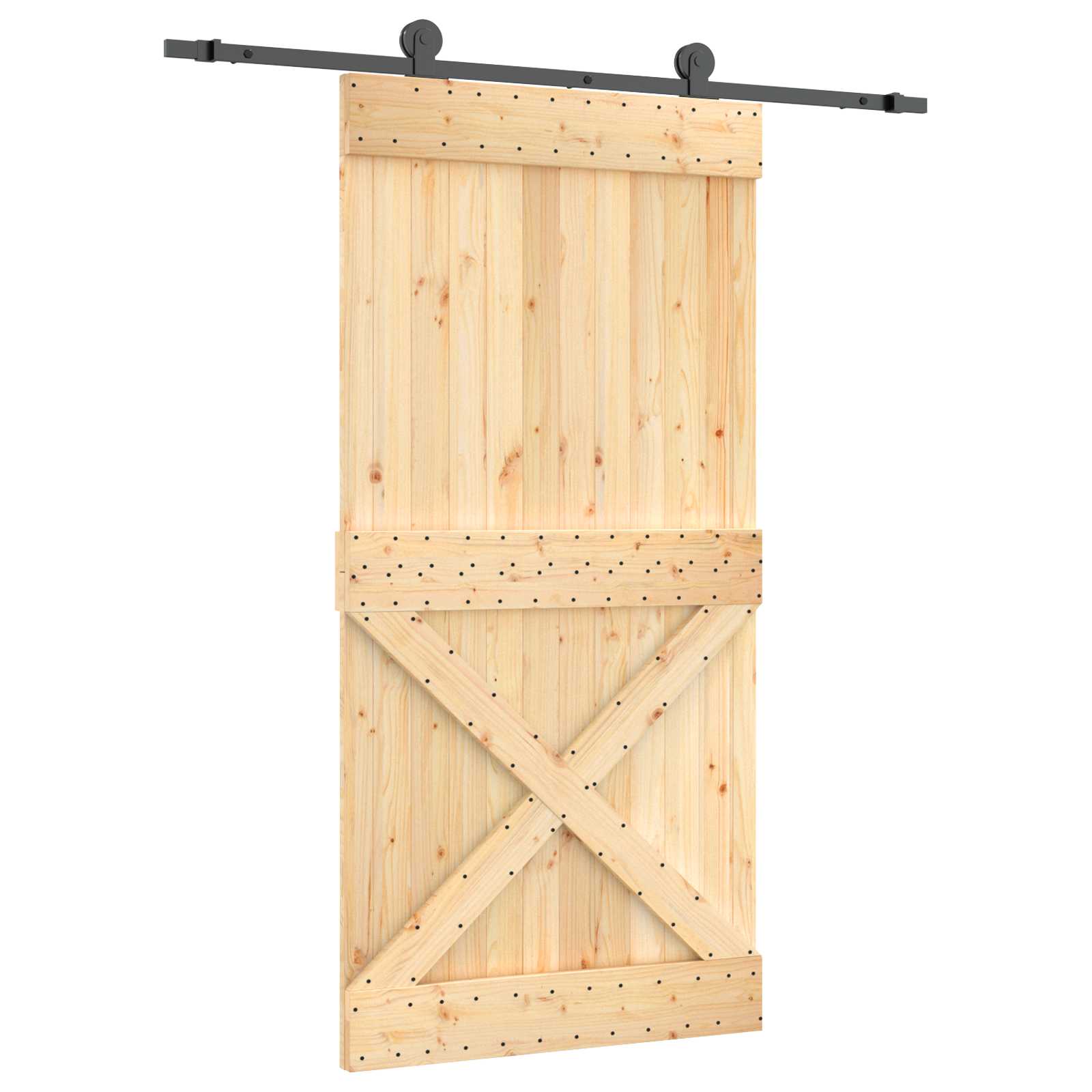 Posuvné Dveře Přirozená A Černá 100 X 210 Cm