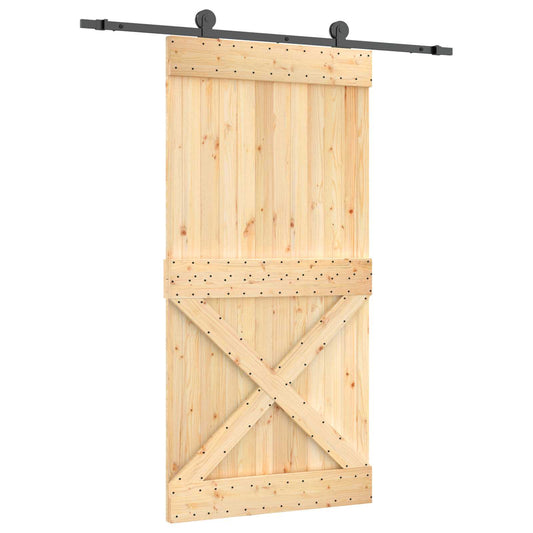 Posuvné Dveře Přirozená A Černá 100 X 210 Cm