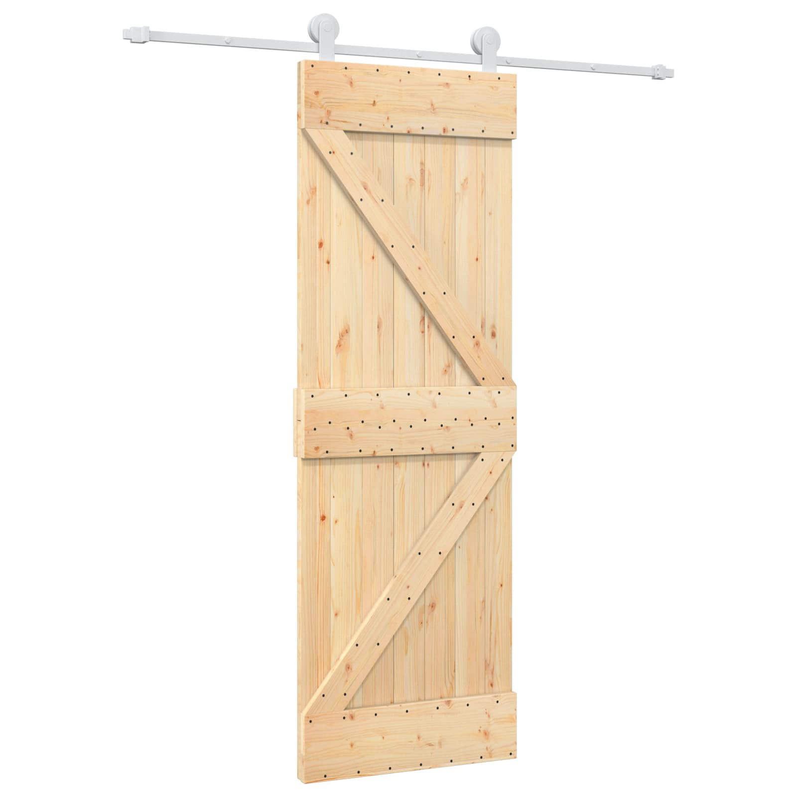 Posuvné Dveře Přírodní A Bílá 70 X 210 Cm Masivní Borové Dřevo