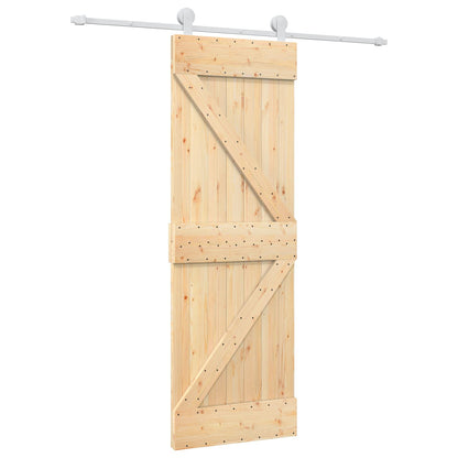 Posuvné Dveře Přírodní A Bílá 70 X 210 Cm Masivní Borové Dřevo