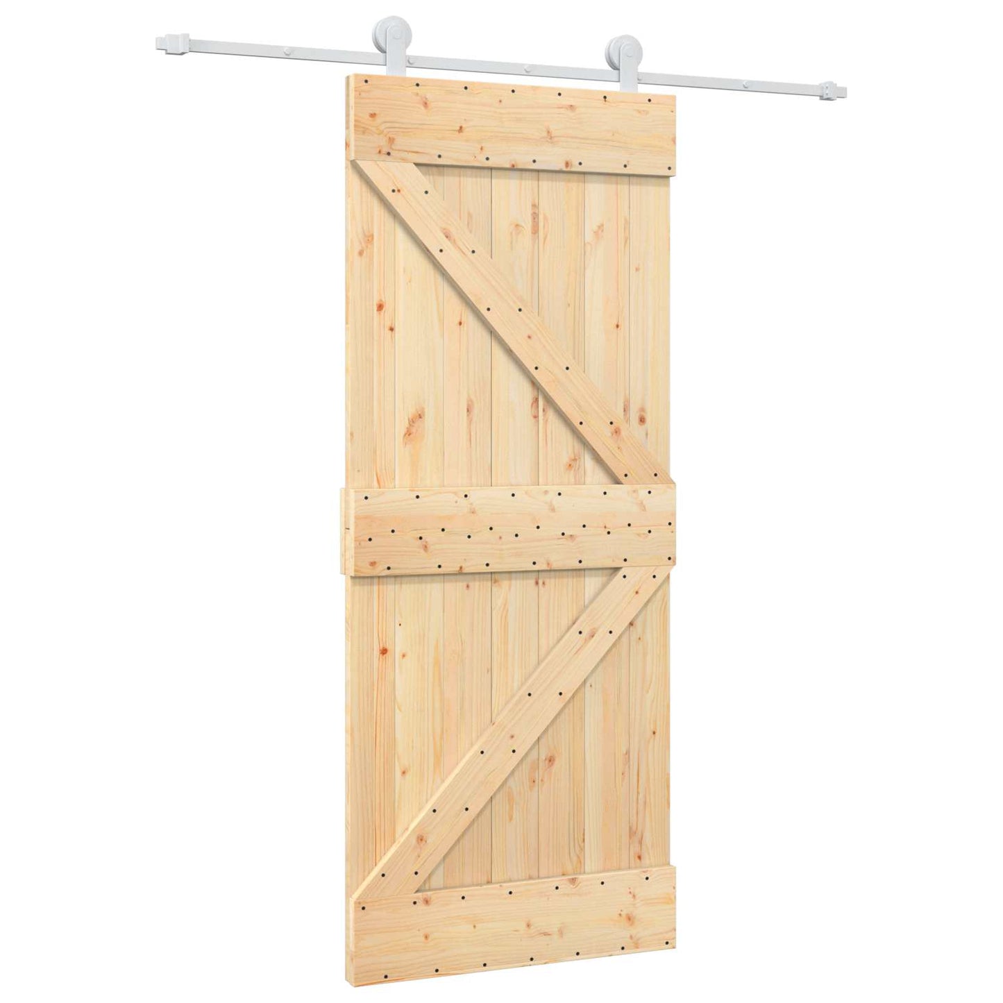 Posuvné Dveře Přírodní A Bílá 85 X 210 Cm Masivní Borové Dřevo