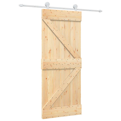 Posuvné Dveře Přírodní A Bílá 85 X 210 Cm Masivní Borové Dřevo