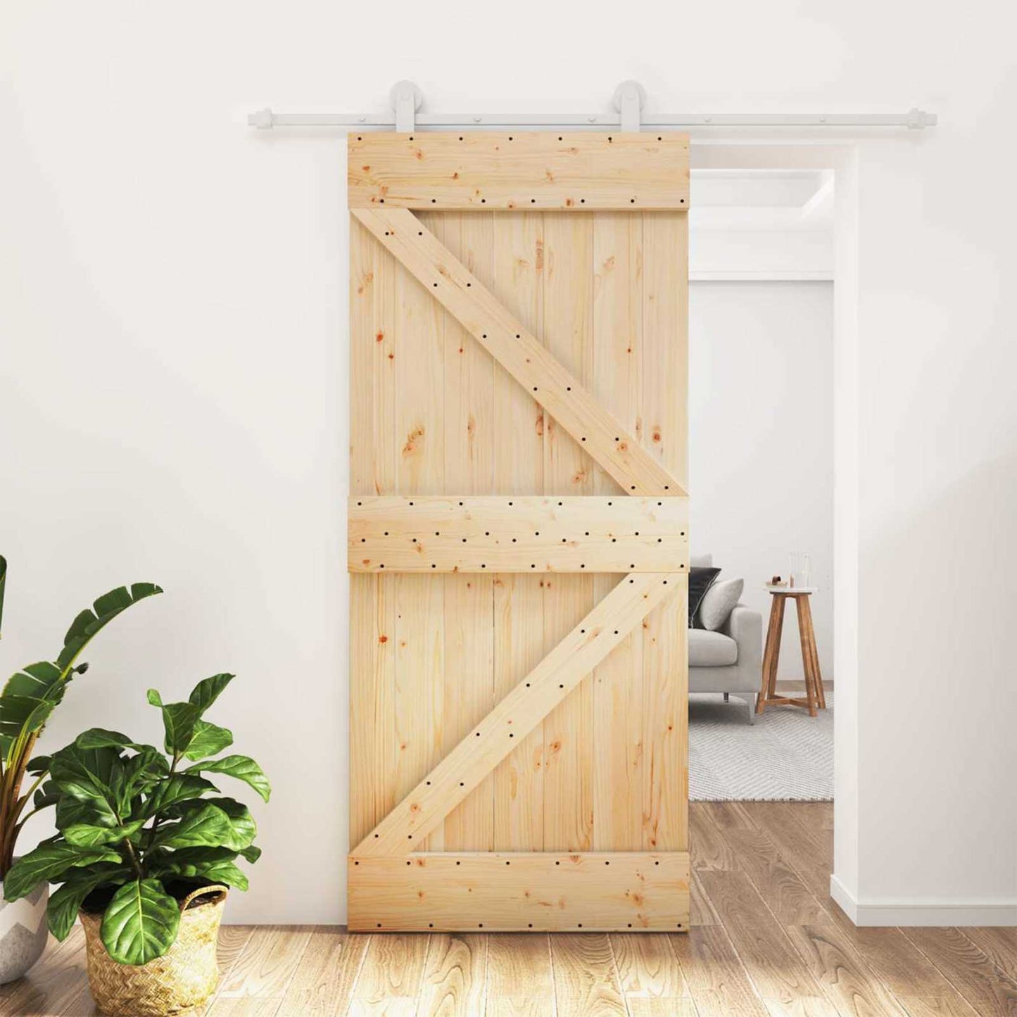 Posuvné Dveře Přírodní A Bílá 90 X 210 Cm