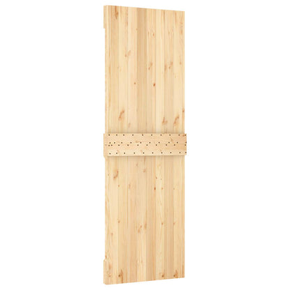Posuvné Dveře Přírodní A Bílá 70 X 210 Cm Masivní Borové Dřevo