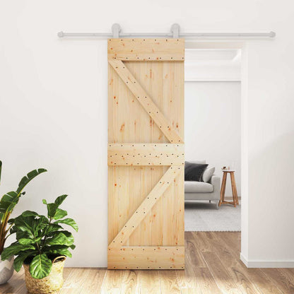 Posuvné Dveře Přírodní A Bílá 70 X 210 Cm Masivní Borové Dřevo