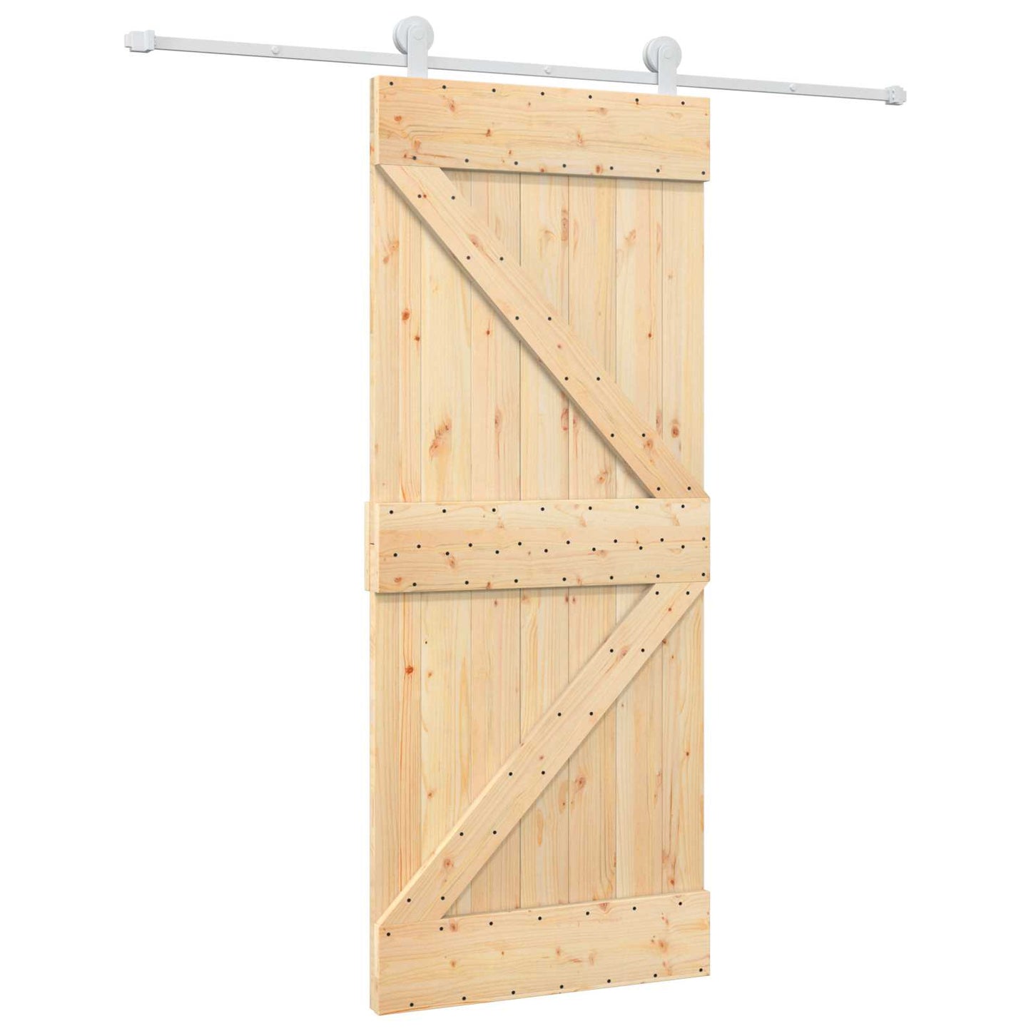 Posuvné Dveře Přírodní A Bílá 85 X 210 Cm Masivní Borové Dřevo