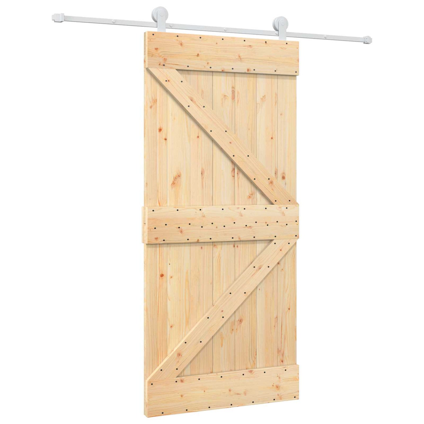 Posuvné Dveře Přírodní A Bílá 95 X 210 Cm Masivní Borové Dřevo