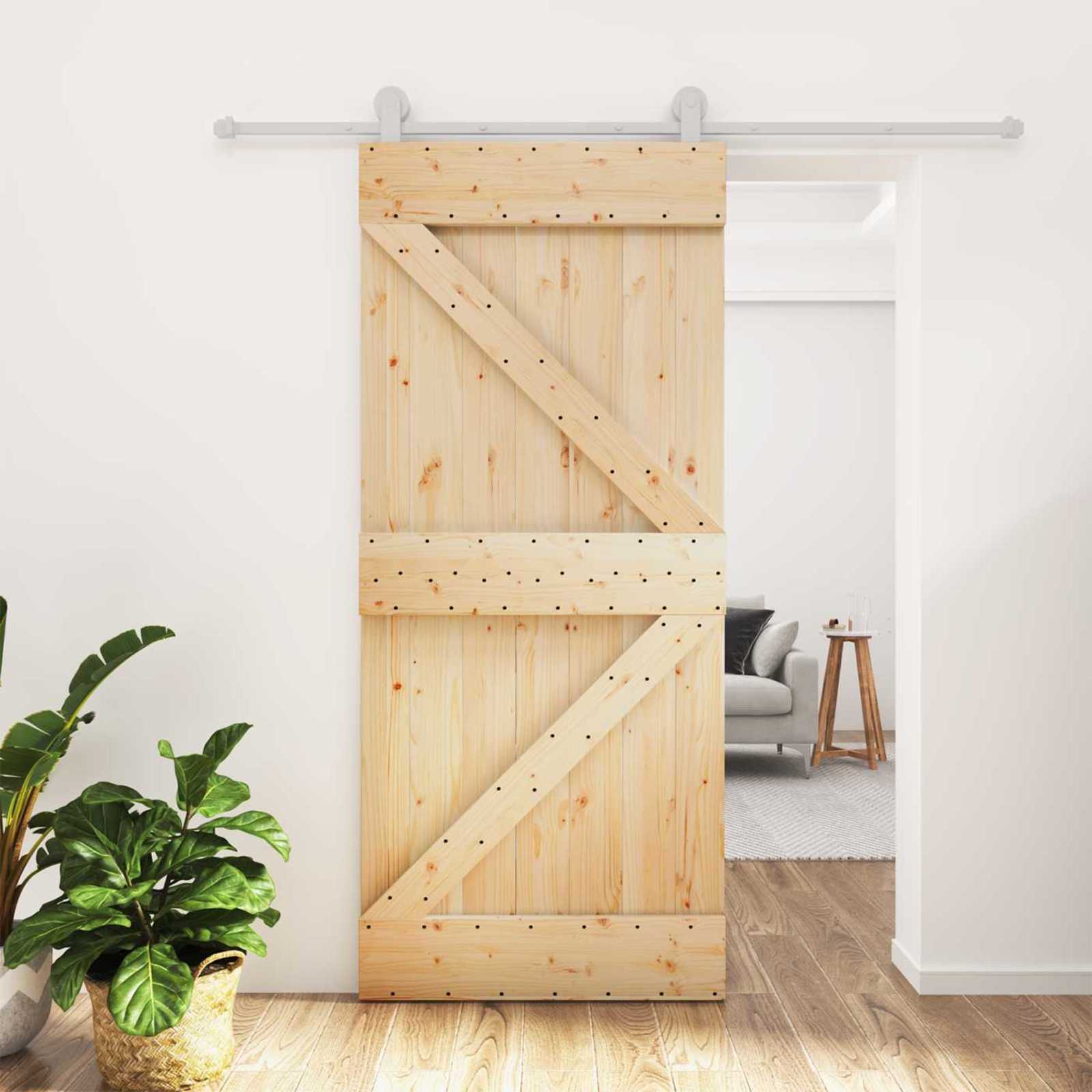 Posuvné Dveře Přírodní A Bílá 90 X 210 Cm