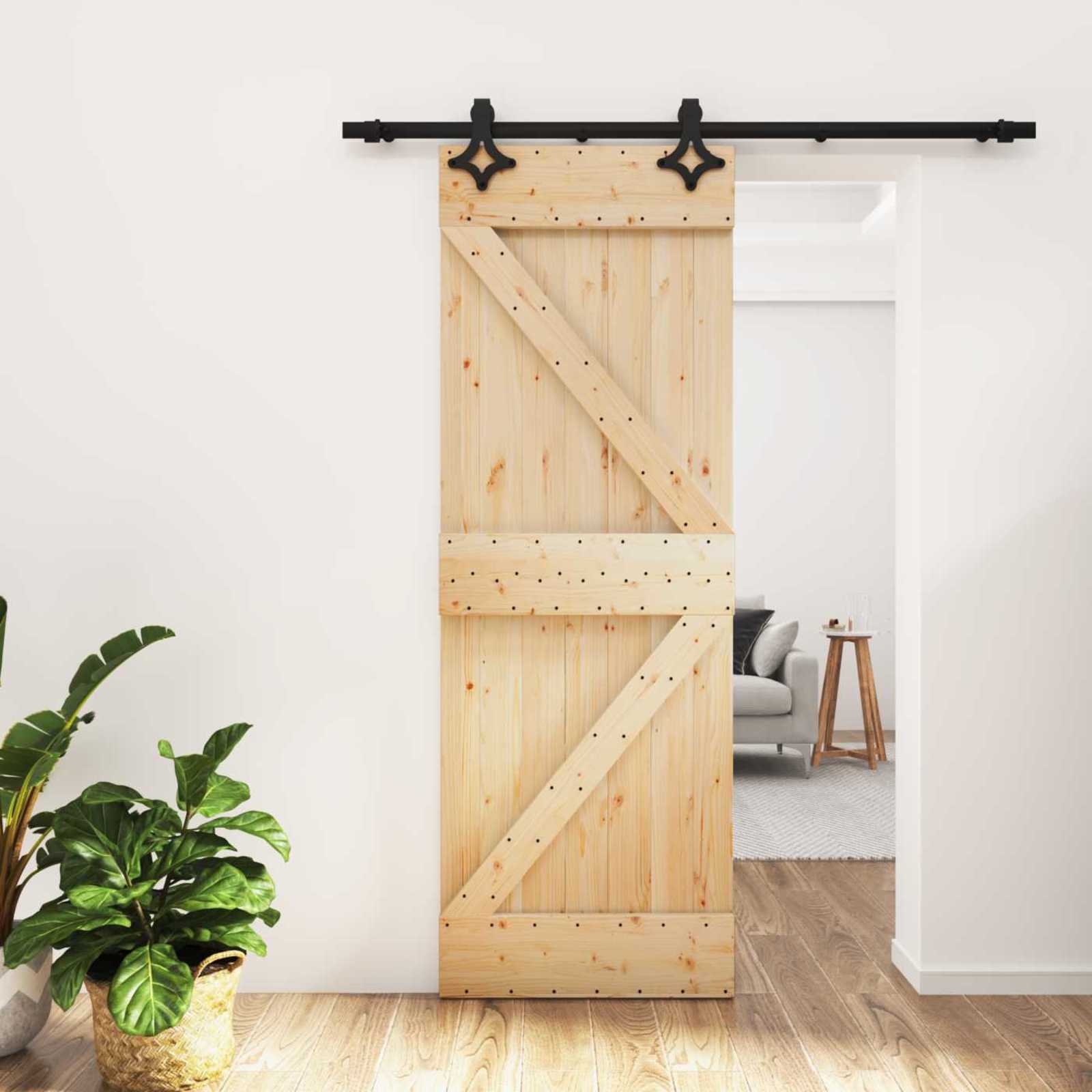 Posuvné Dveře Přirozená A Černá 70 X 210 Cm