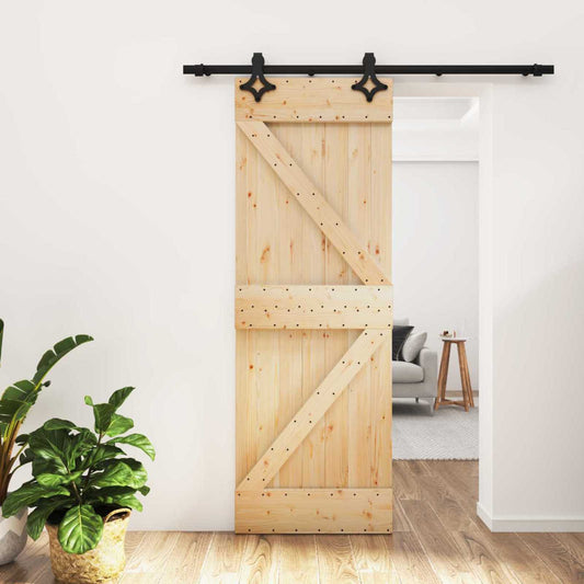 Posuvné Dveře Přirozená A Černá 70 X 210 Cm