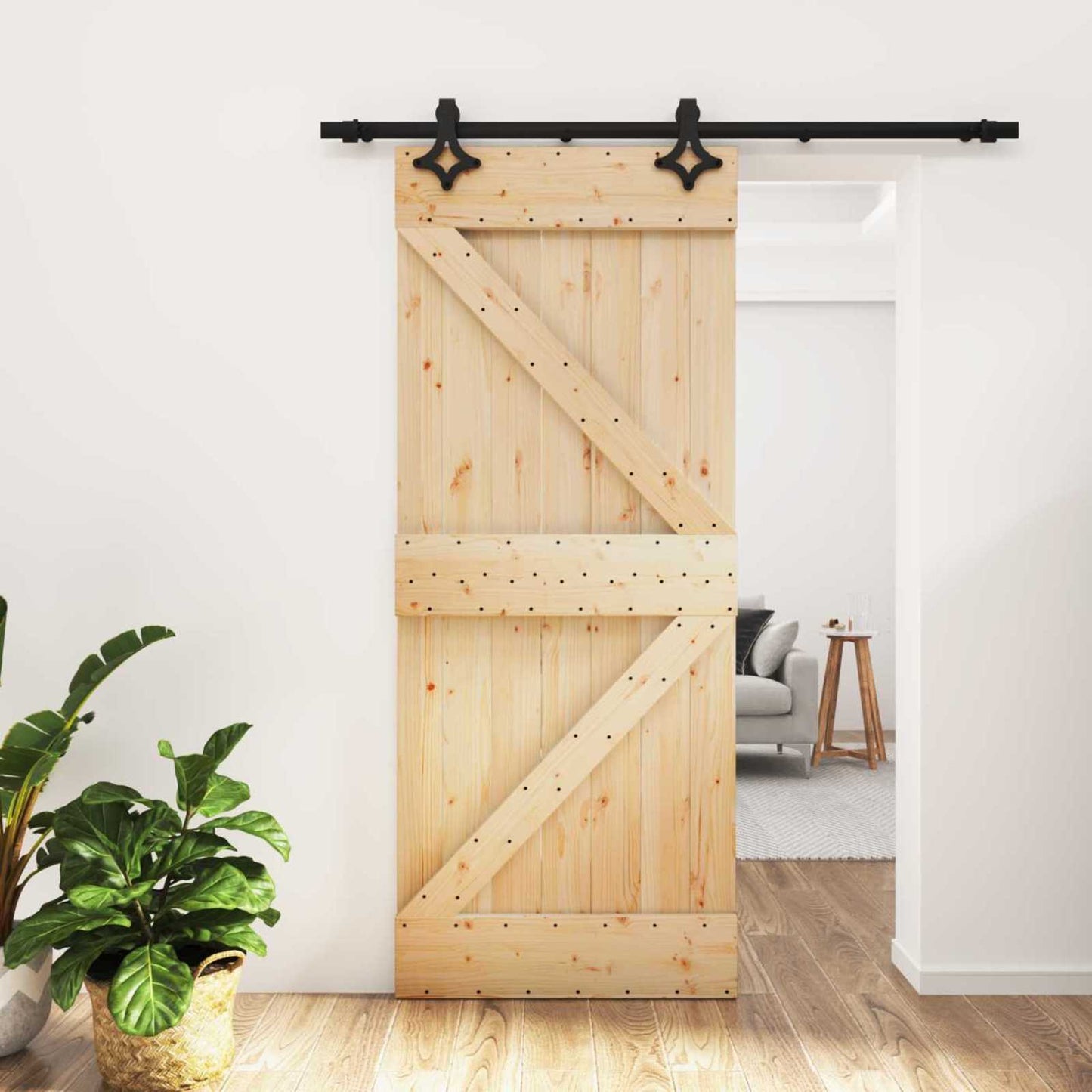 Posuvné Dveře Přirozená A Černá 85 X 210 Cm