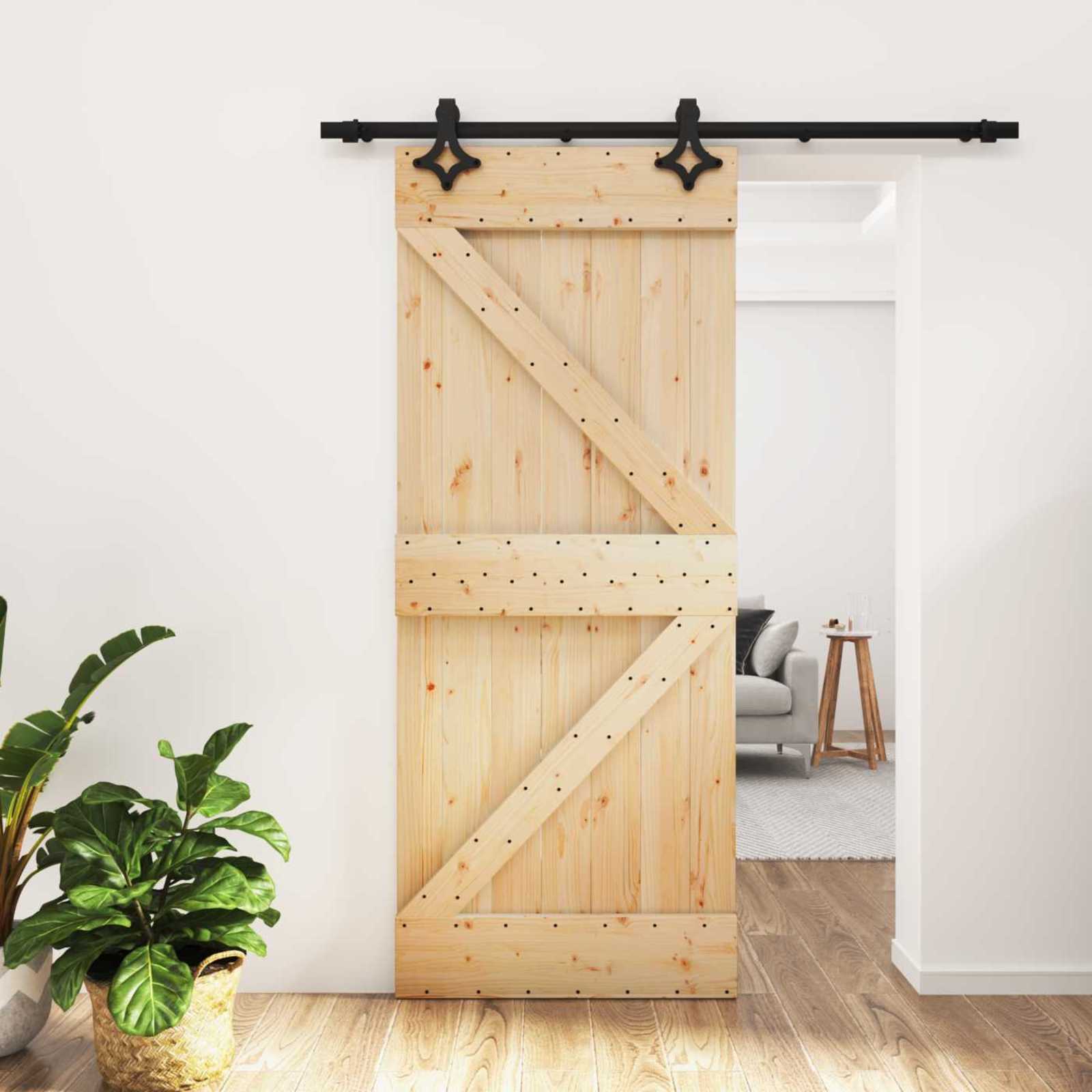 Posuvné Dveře Přirozená A Černá 85 X 210 Cm