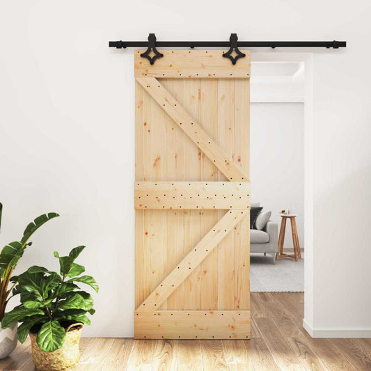 Posuvné Dveře Přirozená A Černá 85 X 210 Cm