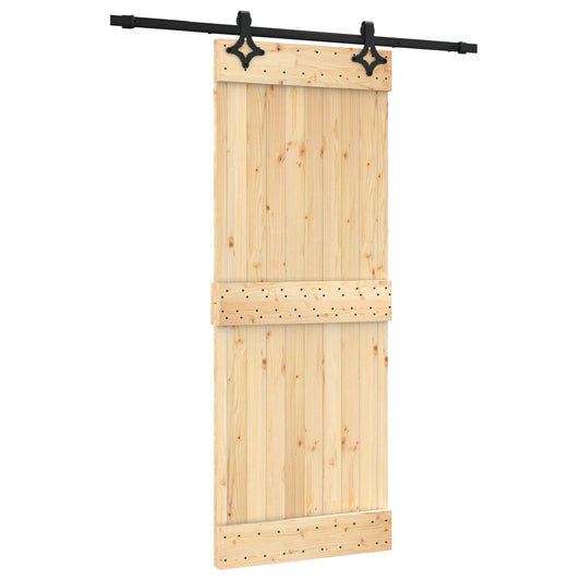 Posuvné Dveře Přirozená A Černá 80 X 210 Cm