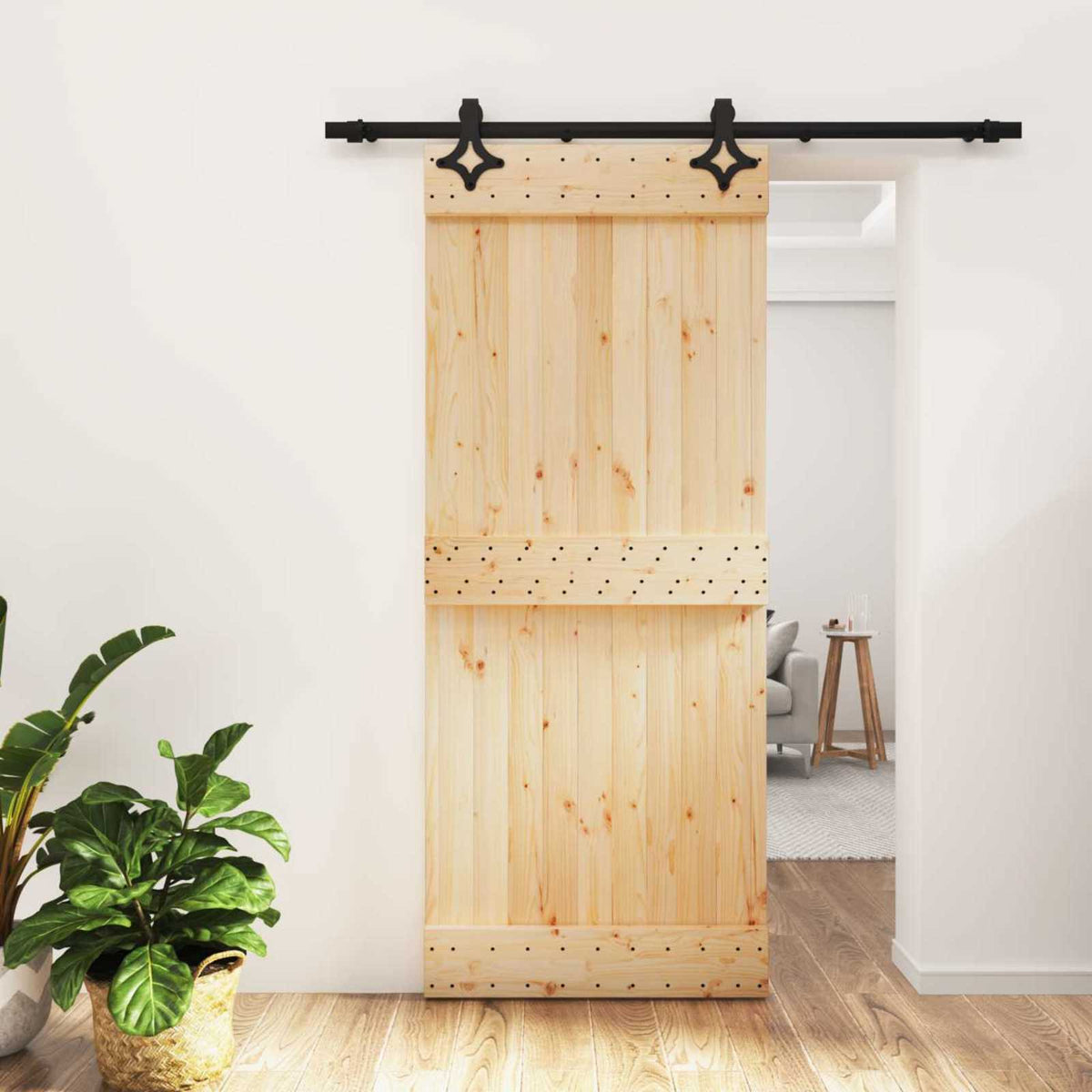 Posuvné Dveře Přirozená A Černá 85 X 210 Cm