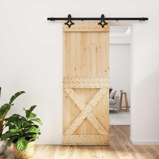 Posuvné Dveře Přirozená A Černá 80 X 210 Cm