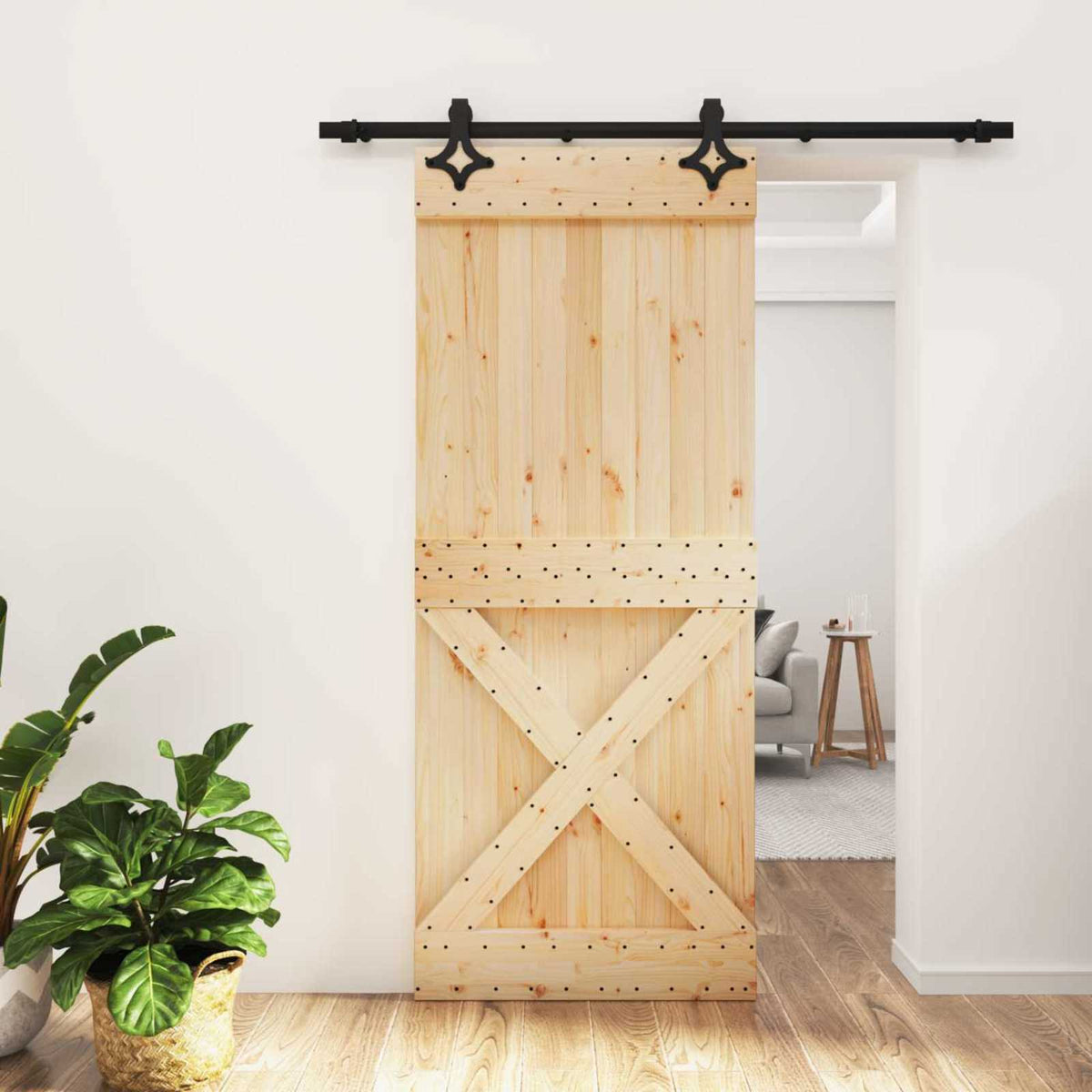 Posuvné Dveře Přirozená A Černá 85 X 210 Cm