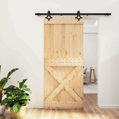 Posuvné Dveře Přirozená A Černá 90 X 210 Cm