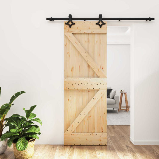 Posuvné Dveře Přirozená A Černá 70 X 210 Cm
