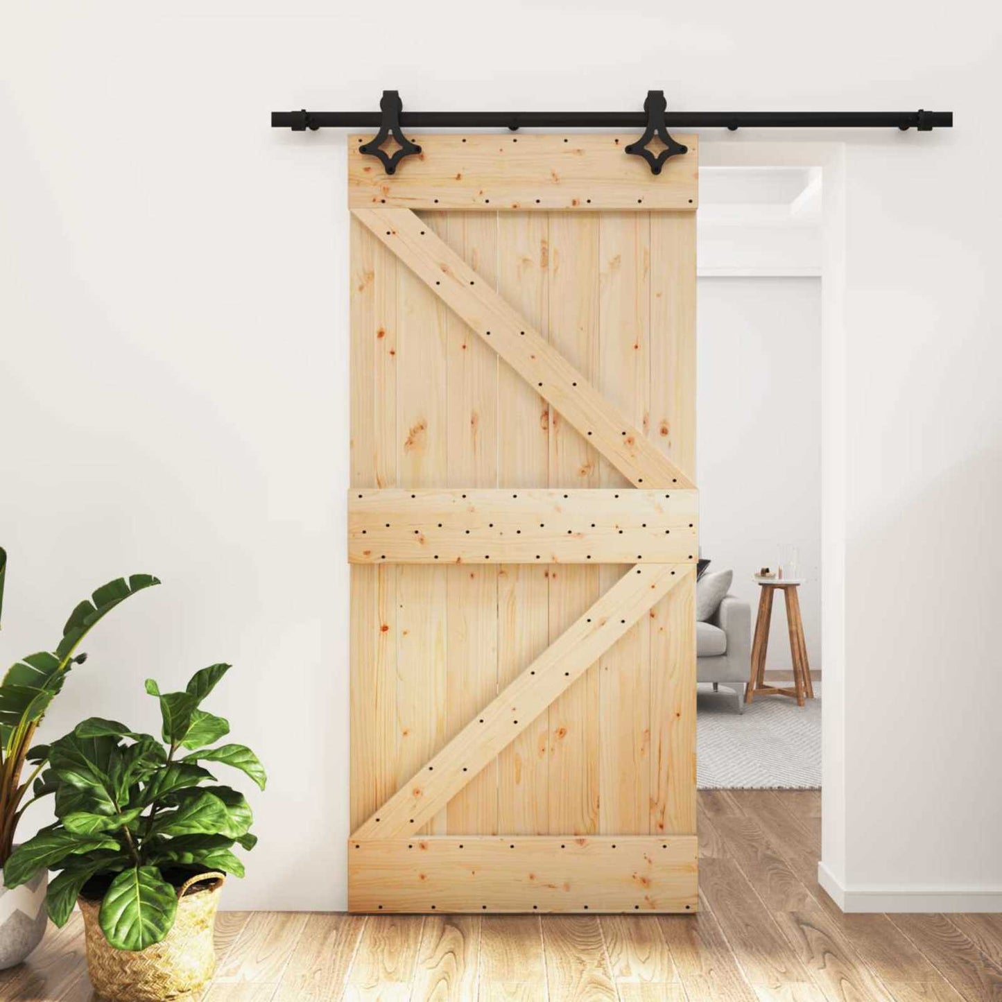 Posuvné Dveře Přirozená A Černá 95 X 210 Cm