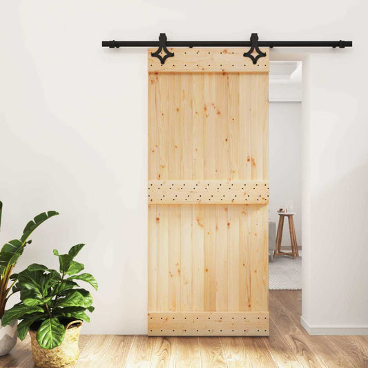 Posuvné Dveře Přirozená A Černá 90 X 210 Cm