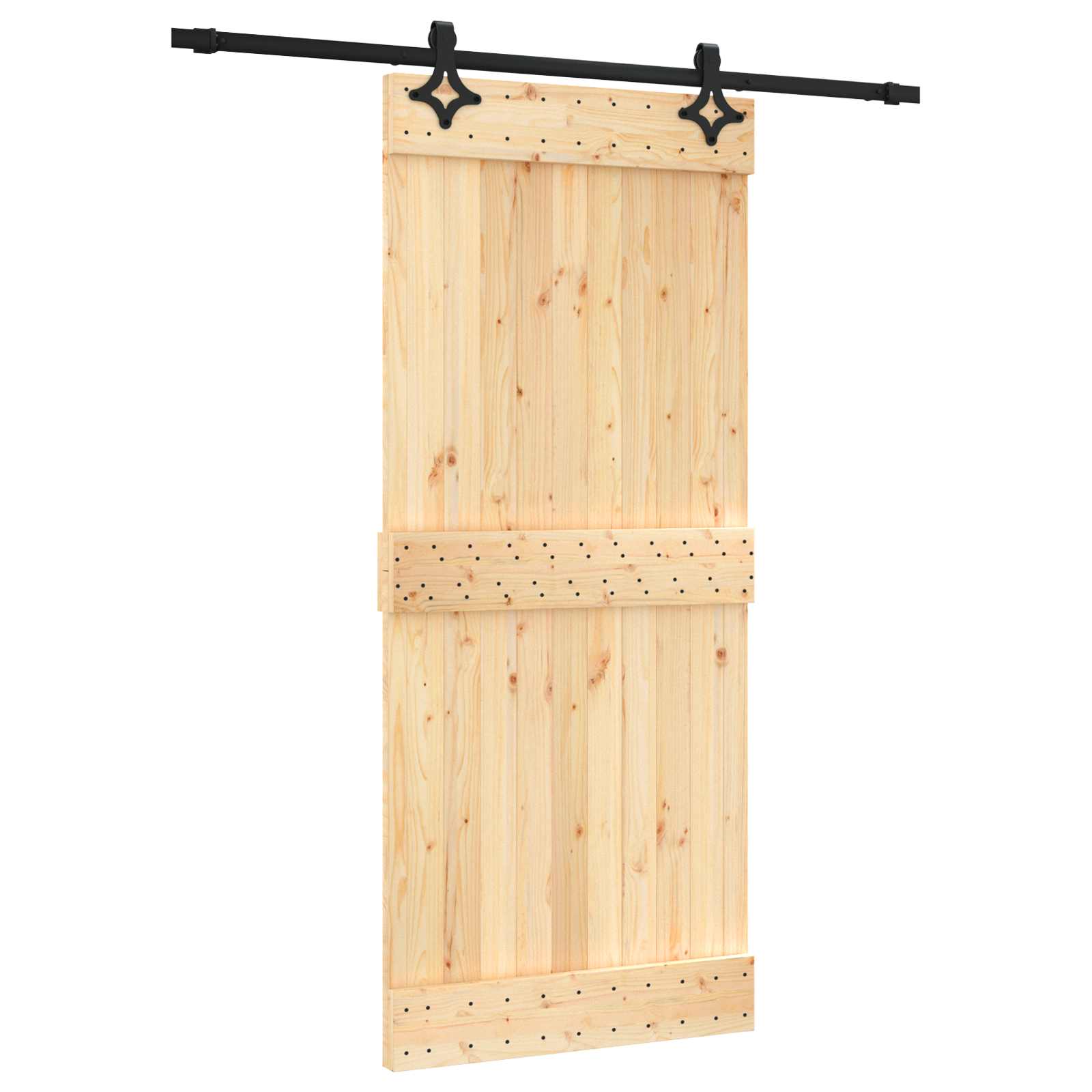 Posuvné Dveře Přirozená A Černá 90 X 210 Cm