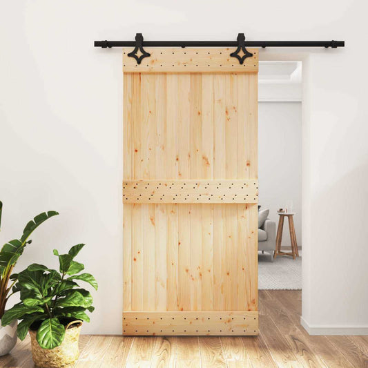 Posuvné Dveře Přirozená A Černá 100 X 210 Cm