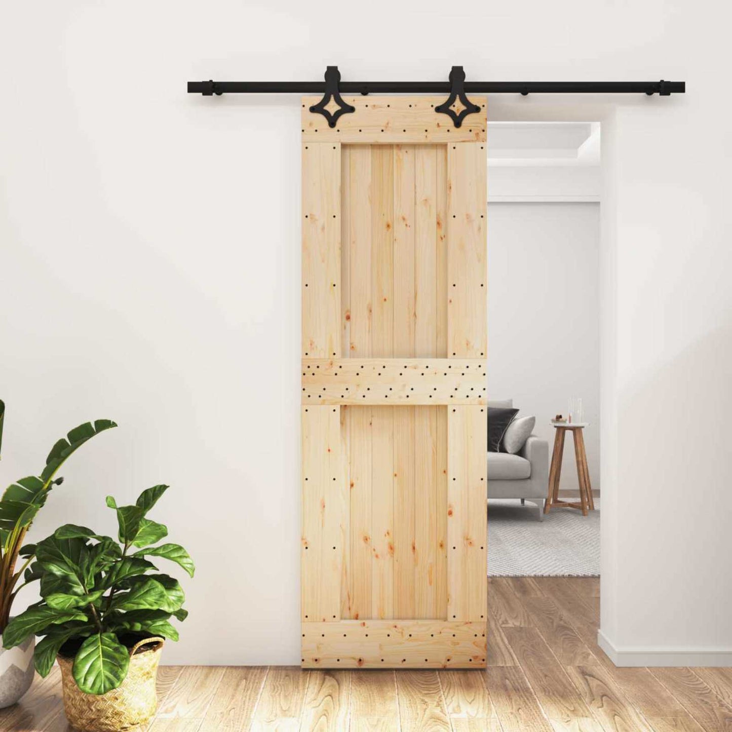 Posuvné Dveře Přirozená A Černá 70 X 210 Cm