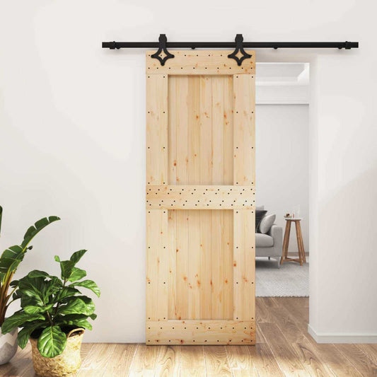 Posuvné Dveře Přirozená A Černá 80 X 210 Cm