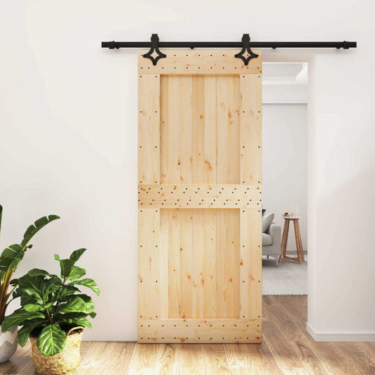 Posuvné Dveře Přirozená A Černá 90 X 210 Cm