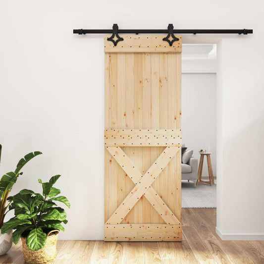 Posuvné Dveře Přirozená A Černá 80 X 210 Cm