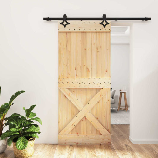 Posuvné Dveře Přirozená A Černá 90 X 210 Cm