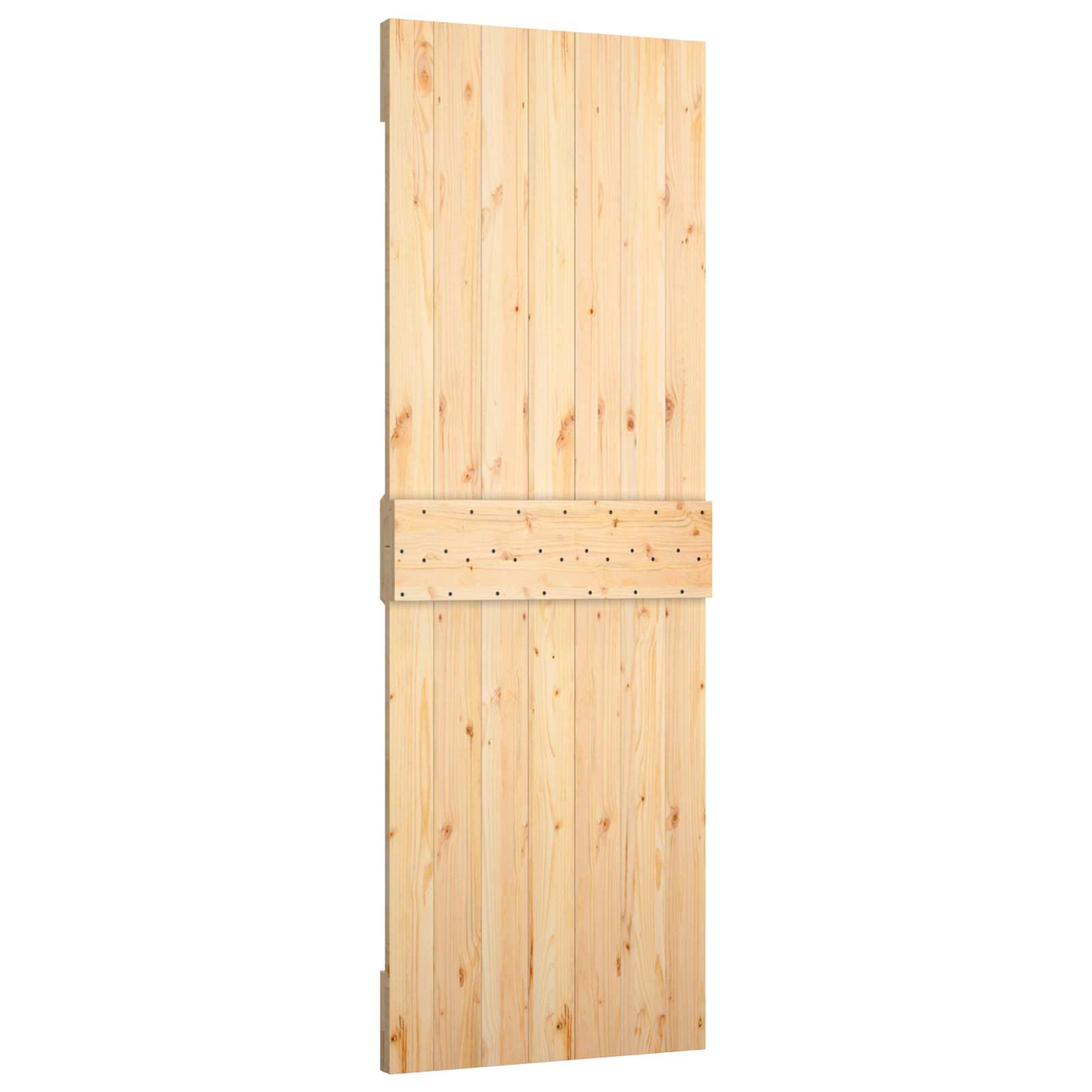 Posuvné Dveře Přírodní A Bílá 70 X 210 Cm Masivní Borové Dřevo