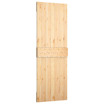 Posuvné Dveře Přírodní A Bílá 70 X 210 Cm Masivní Borové Dřevo