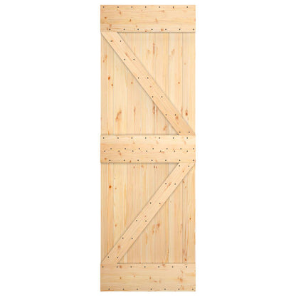 Posuvné Dveře Přírodní A Bílá 70 X 210 Cm Masivní Borové Dřevo