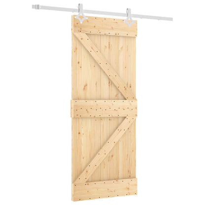 Posuvné Dveře Přírodní A Bílá 85 X 210 Cm Masivní Borové Dřevo