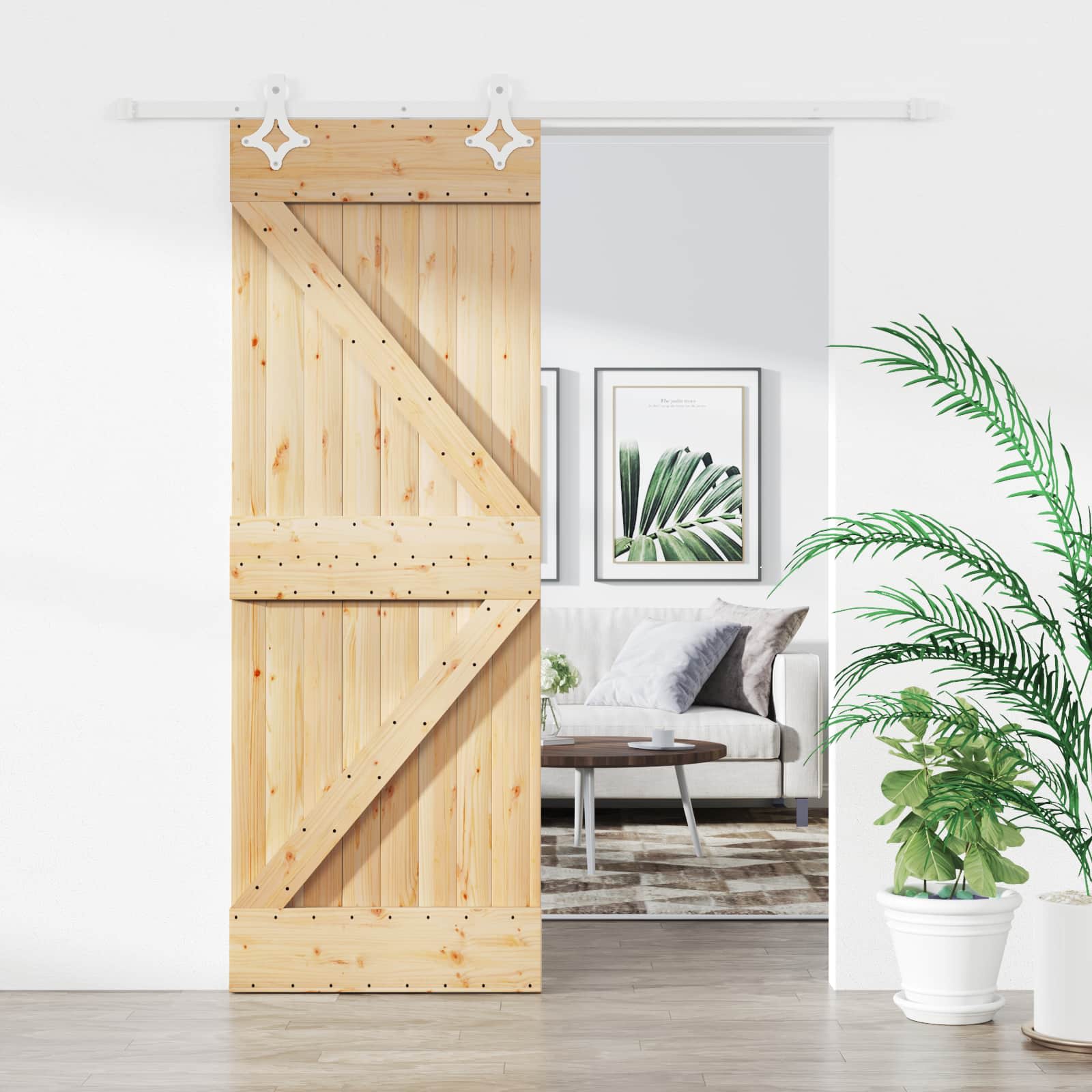 Posuvné Dveře Přírodní A Bílá 80 X 210 Cm