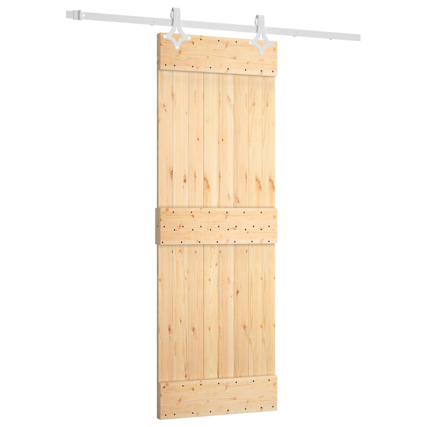 Posuvné Dveře Přírodní A Bílá 70 X 210 Cm Masivní Borové Dřevo