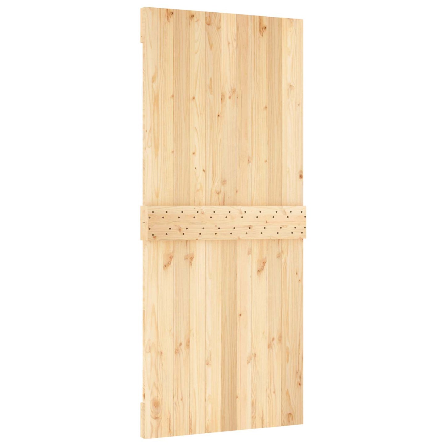Posuvné Dveře Přírodní A Bílá 90 X 210 Cm Masivní Borové Dřevo