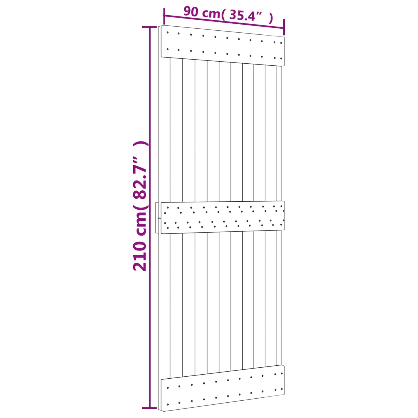 Posuvné Dveře Přírodní A Bílá 90 X 210 Cm Masivní Borové Dřevo