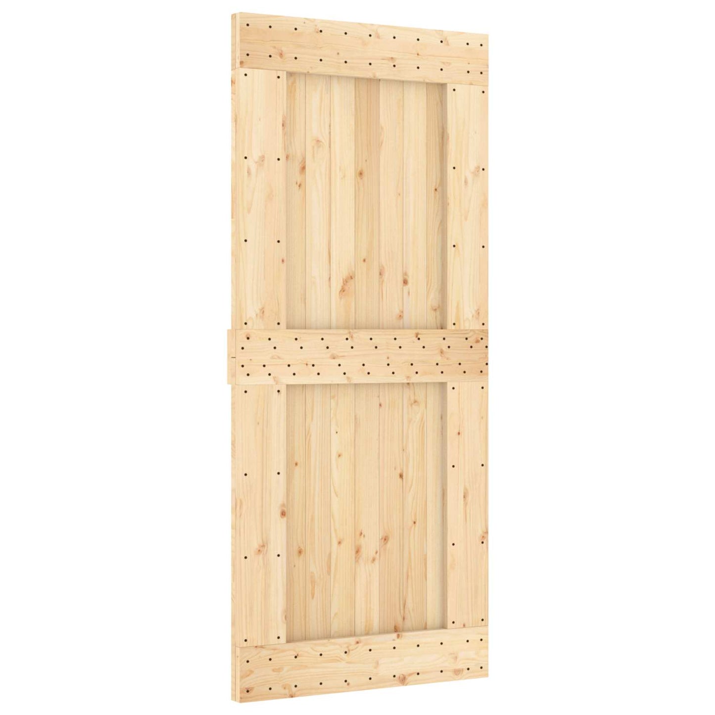 Posuvné Dveře Přírodní A Bílá 90 X 210 Cm Masivní Borové Dřevo