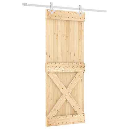 Posuvné Dveře Přírodní A Bílá 80 X 210 Cm Masivní Borové Dřevo