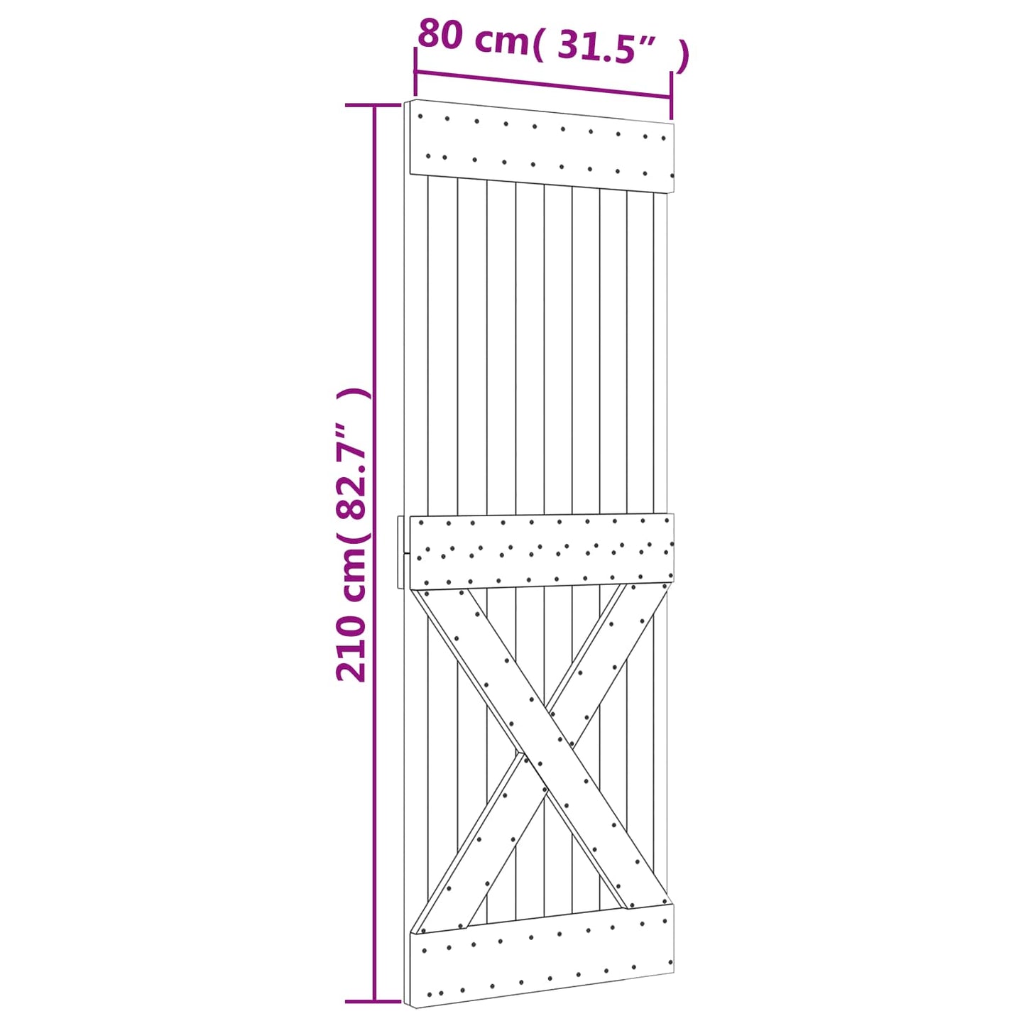 Posuvné Dveře Přírodní A Bílá 80 X 210 Cm Masivní Borové Dřevo