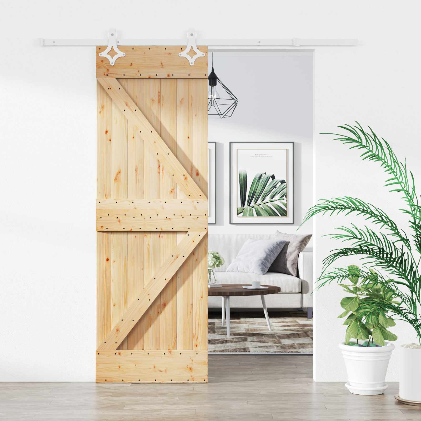 Posuvné Dveře Přírodní A Bílá 70 X 210 Cm Masivní Borové Dřevo