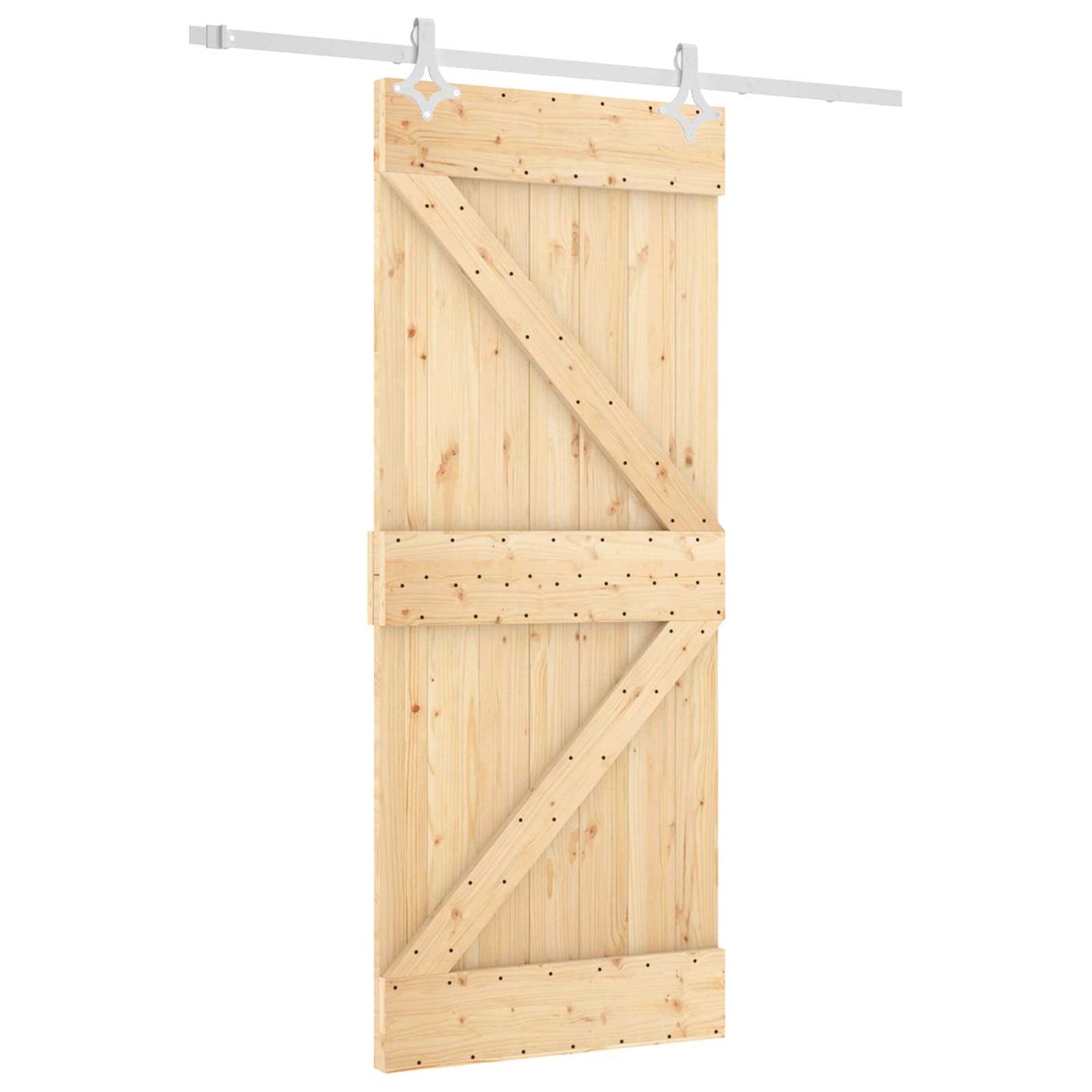 Posuvné Dveře Přírodní A Bílá 85 X 210 Cm Masivní Borové Dřevo