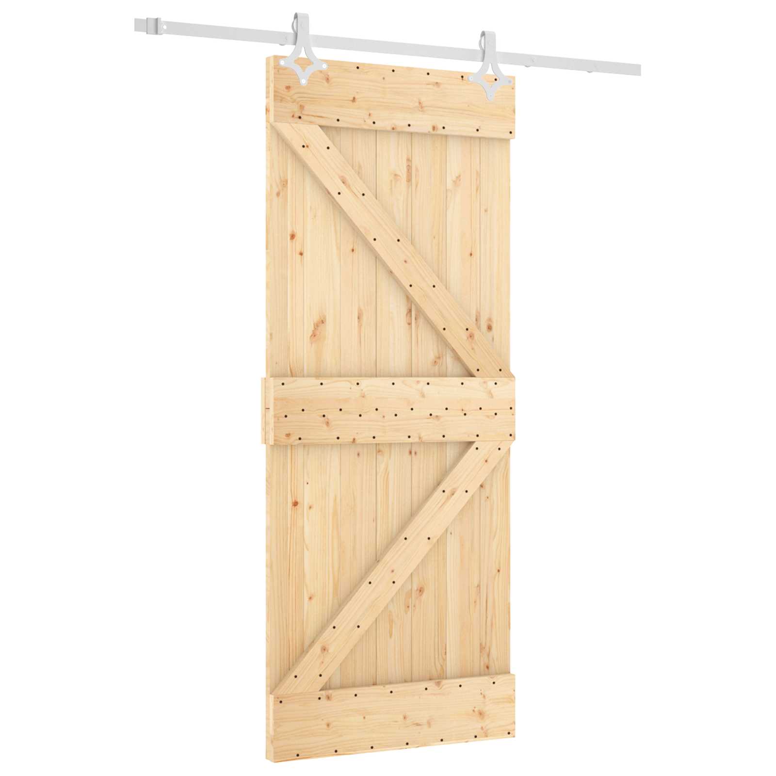 Posuvné Dveře Přírodní A Bílá 85 X 210 Cm Masivní Borové Dřevo